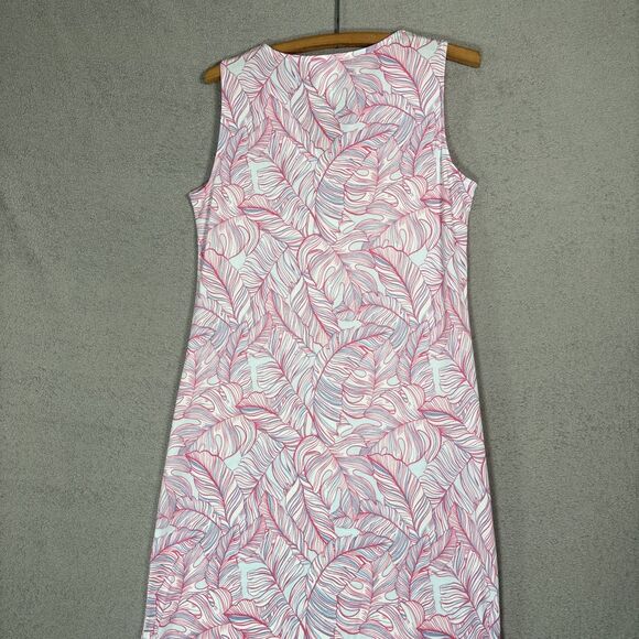 Stella Parker Size M Maxi Dress Jersey Knit Lightweight‎ Pink Blue Coral Resort - Picture 12 of 13